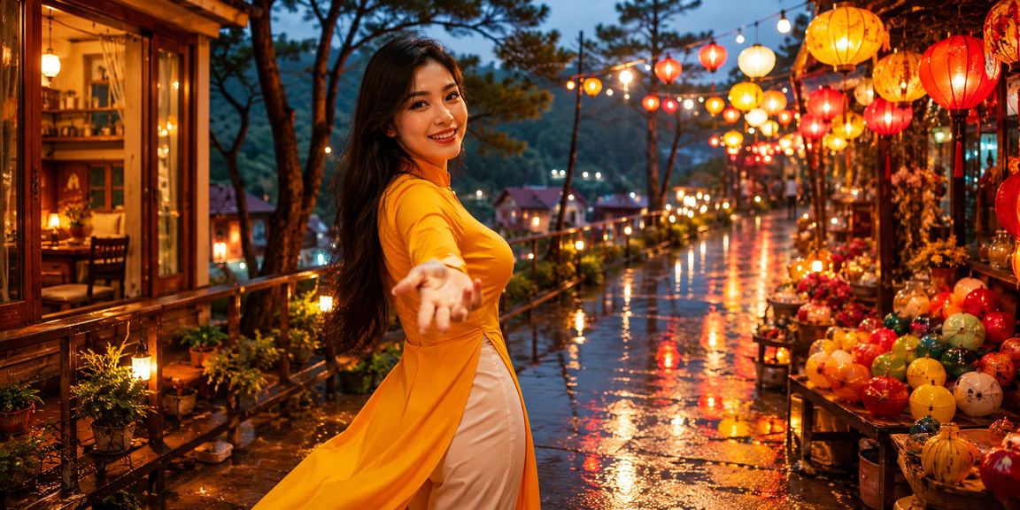 Người chơi xổ số tại chợ đêm Đà Lạt nhìn vào điện thoại kiểm tra kết quả và liên hệ hỗ trợ
